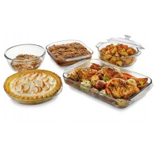 Libbey Libbey Baker's Basics 5-Piece Glass Baking And Roasting Dish Set with Cover LIB1697